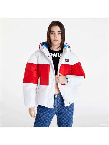 TOMMY JEANS Shiny Badge Puffer White Red