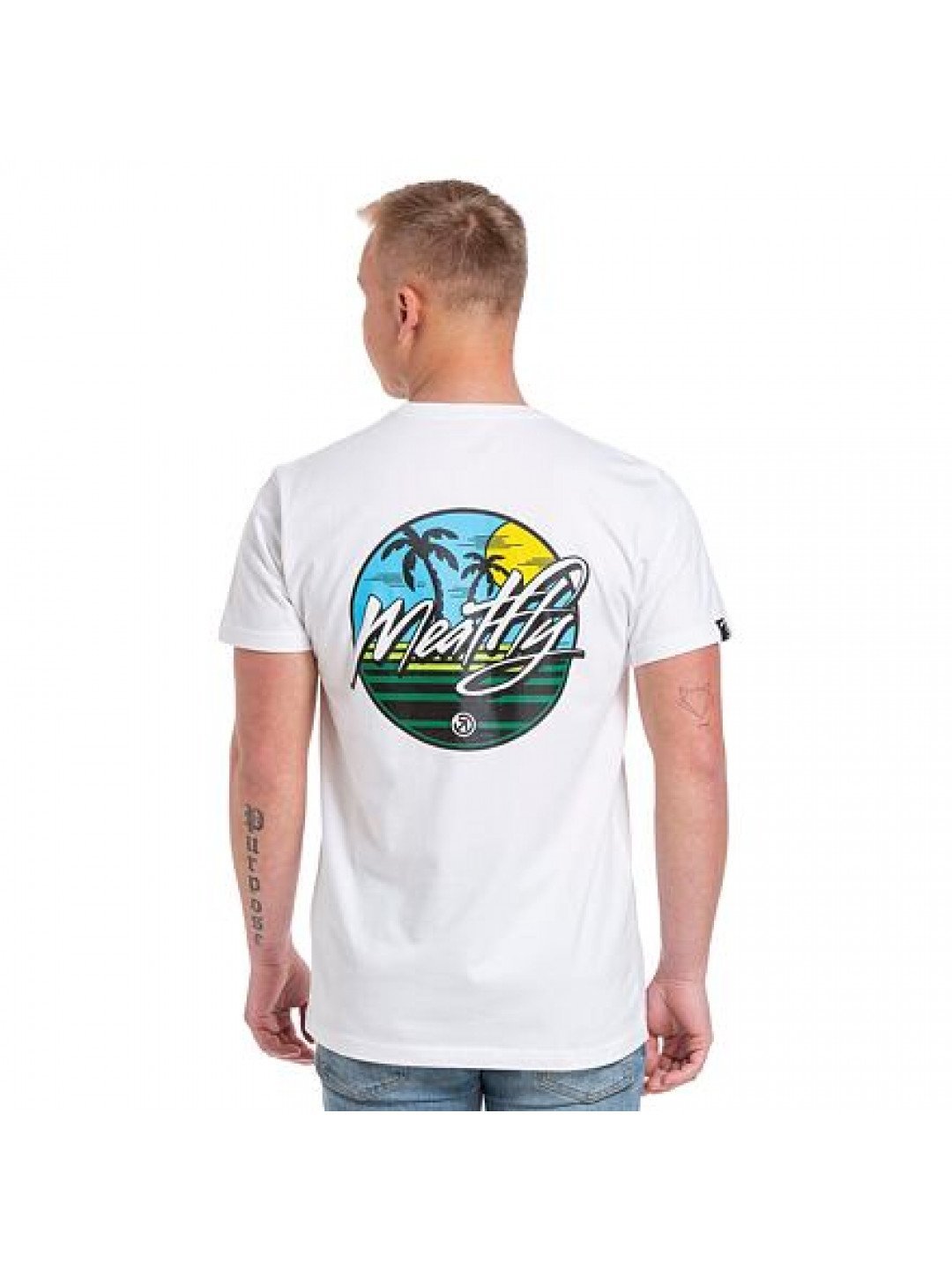 Meatfly pánské tričko Beacher White Bílá Velikost XL