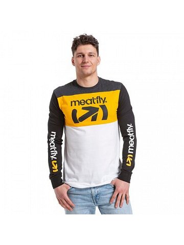 Meatfly pánské tričko s dlouhým rukávem Judgement Yellow White Žlutá Velikost XXL