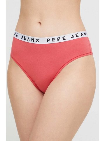 Kalhotky brazilky Pepe Jeans Solid Brazilian červená barva
