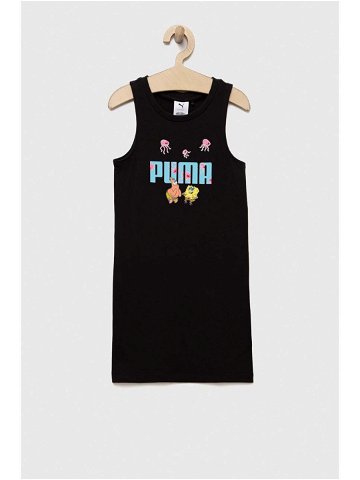 Dívčí šaty Puma PUMA x SPONGEBOB Tank Dress G černá barva mini