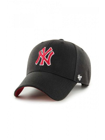 Čepice z vlněné směsi 47brand MLB New York Yankees černá barva s aplikací