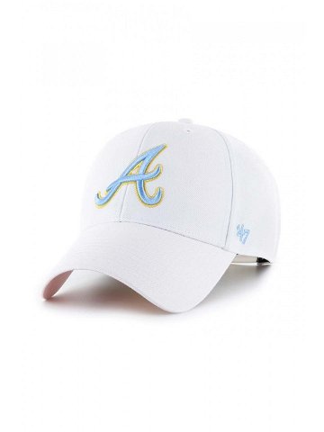Čepice z vlněné směsi 47brand MLB Atlanta Braves bílá barva s aplikací
