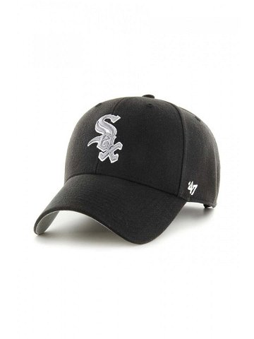 Čepice z vlněné směsi 47brand MLB Chicago White Sox černá barva s aplikací