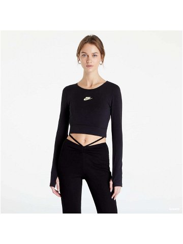 Nike Sportswear Long-Sleeve Dance Crop Top Black