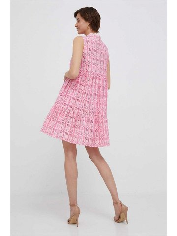Bavlněné šaty Rich & Royal růžová barva mini