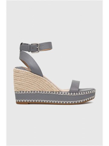 Kožené sandály Lauren Ralph Lauren HILARIE šedá barva 802898506006