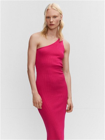 Mango Úpletové šaty Asim 57050254 Růžová Slim Fit