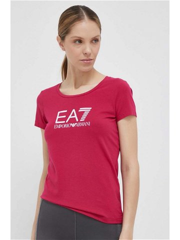 Tričko EA7 Emporio Armani růžová barva
