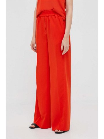 Kalhoty Calvin Klein dámské oranžová barva široké high waist
