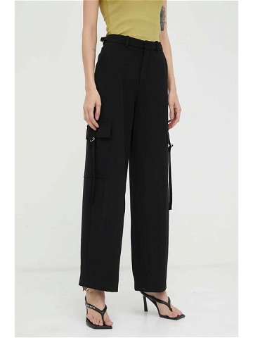 Kalhoty Drykorn dámské černá barva jednoduché high waist