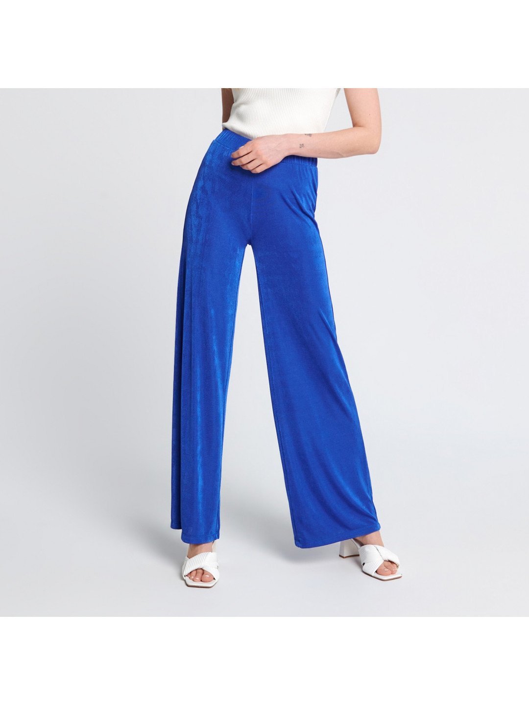 Sinsay – Kalhoty wide leg – Modrá
