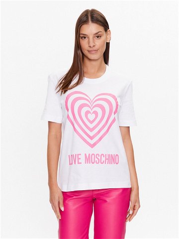 LOVE MOSCHINO T-Shirt W4H0637M 3876 Bílá Regular Fit