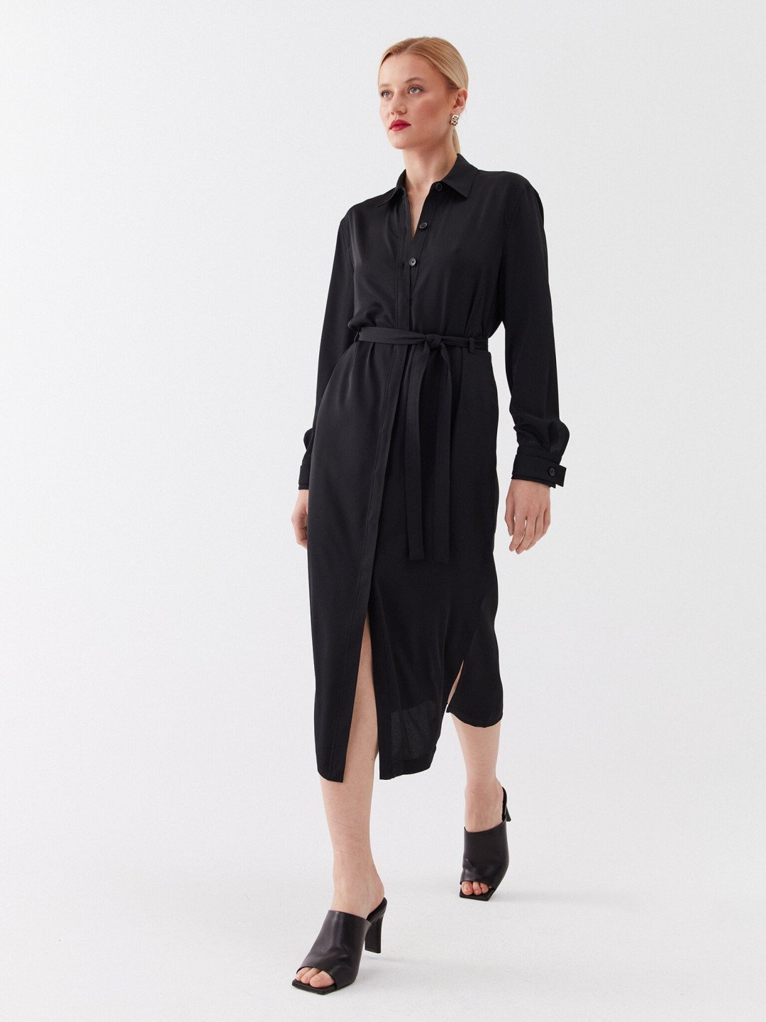 Calvin Klein Košilové šaty K20K205697 Černá Regular Fit