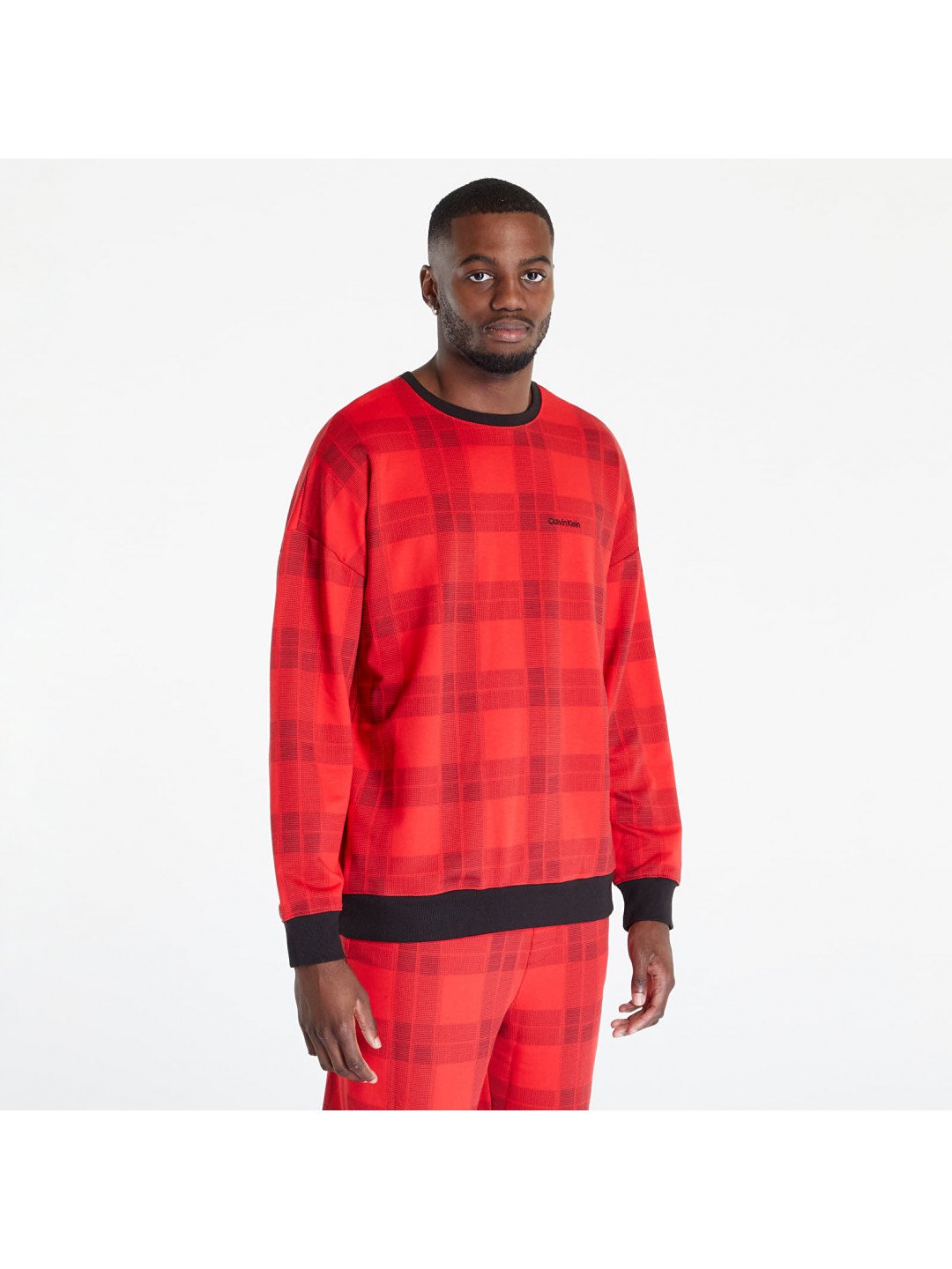 Calvin Klein Mc Holiday Lounge L S Sweatshirt Red