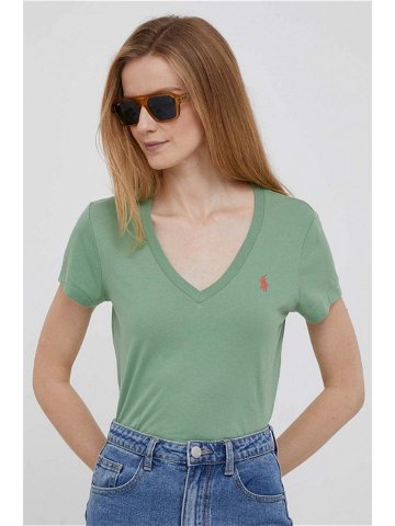 Bavlněné tričko Polo Ralph Lauren zelená barva 211902403