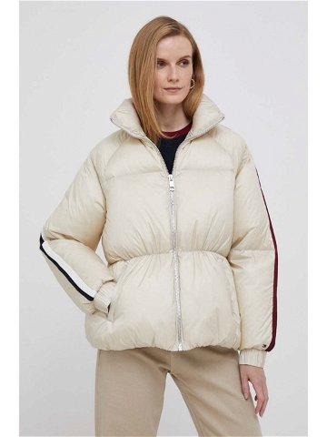 Péřová bunda Tommy Hilfiger dámská béžová barva zimní