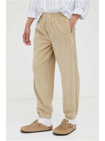Bavlněné kalhoty American Vintage béžová barva