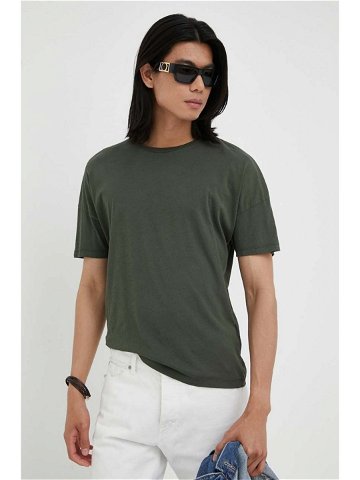 Bavlněné tričko American Vintage zelená barva