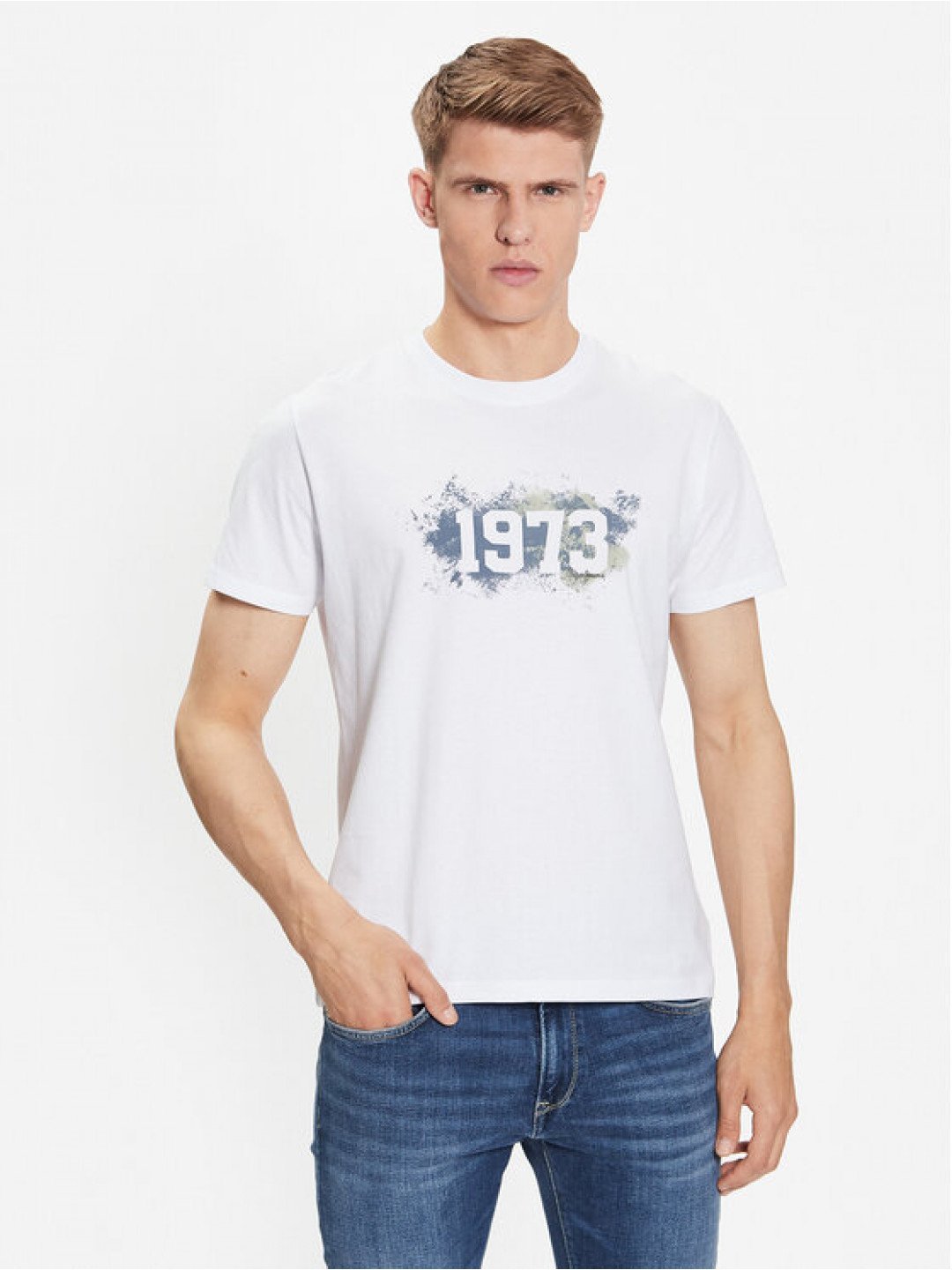Pepe Jeans T-Shirt Ovingdean PM508946 Bílá Regular Fit