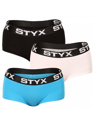 3PACK dámské kalhotky Styx s nohavičkou vícebarevné 3IN96019 S