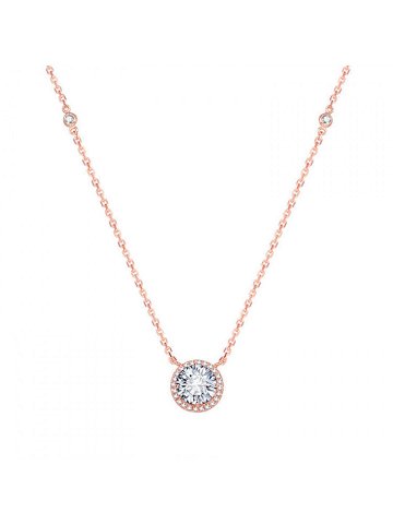 Beneto Růžově pozlacený stříbrný náhrdelník s krystaly AGS1135 47-ROSE
