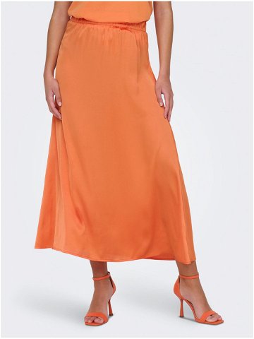 Oranžová dámská saténová maxi sukně JDY Fifi