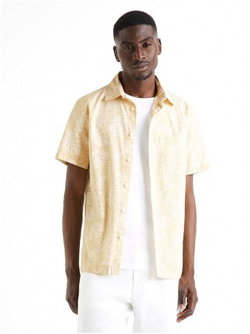 Béžová pánská vzorovaná košile Celio Daprinti