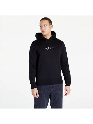 FRED PERRY Embroidered Hooded Sweatshirt Black