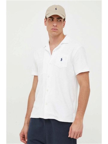 Košile Polo Ralph Lauren pánská bílá barva regular s klasickým límcem