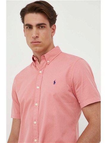 Košile Polo Ralph Lauren růžová barva regular s límečkem button-down