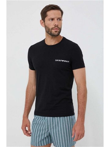Tričko Emporio Armani Underwear 2-pack černá barva s potiskem