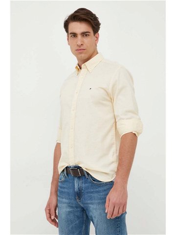 Košile Tommy Hilfiger pánská béžová barva regular s límečkem button-down MW0MW29968
