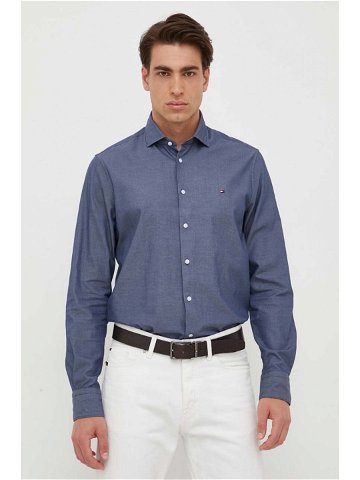 Košile Tommy Hilfiger tmavomodrá barva regular s klasickým límcem