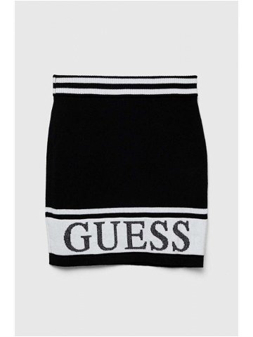 Dětská sukně Guess černá barva mini
