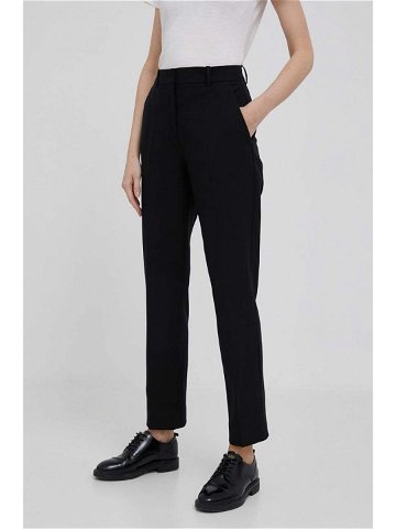 Kalhoty Calvin Klein dámské černá barva fason cargo high waist
