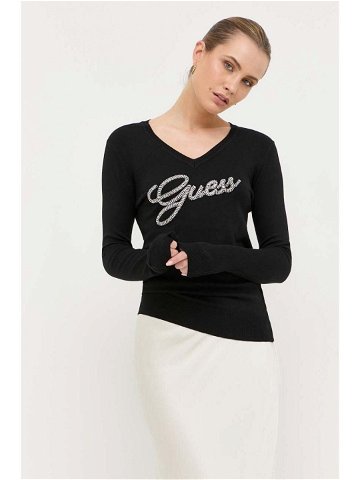 Vlněný svetr Guess dámský černá barva