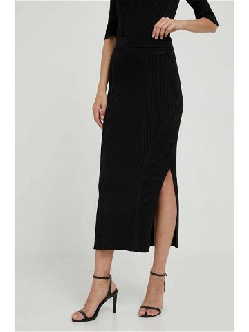 Sukně Calvin Klein černá barva maxi pouzdrová