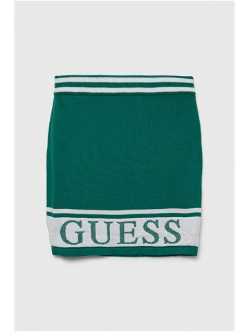 Dětská sukně Guess zelená barva mini
