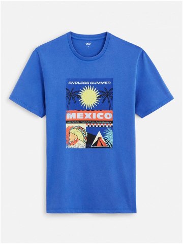 Modré pánské tričko Celio Dexico