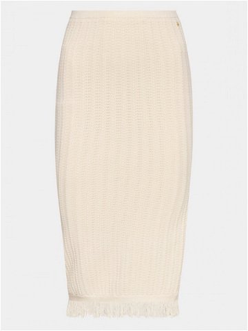 Guess Pouzdrová sukně Milana W3YD12 Z36D2 Bílá Slim Fit