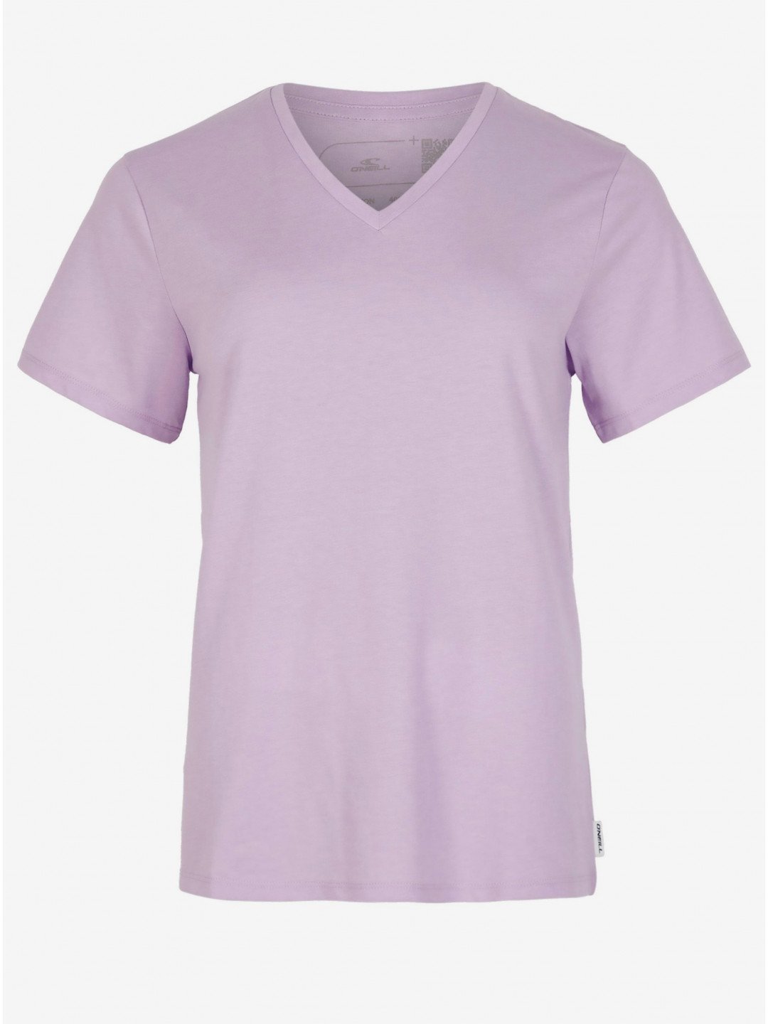 Světle fialové dámské basic tričko s véčkovým výstřihem O Neill ESSENTIALS V-NECK T-SHIRT