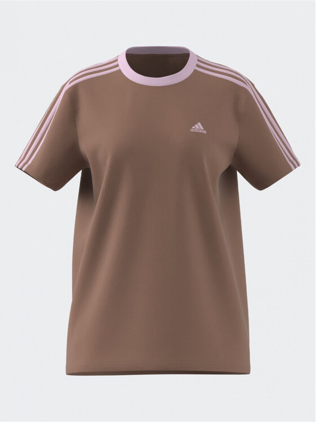 Adidas T-Shirt Essentials 3-Stripes T-Shirt IM2871 Hnědá Loose Fit