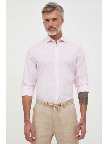 Košile Tommy Hilfiger pánská růžová barva slim s italským límcem
