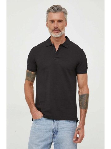Bavlněné polo tričko Calvin Klein Jeans černá barva J30J323394