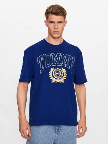 Tommy Jeans T-Shirt DM0DM16832 Modrá Relaxed Fit