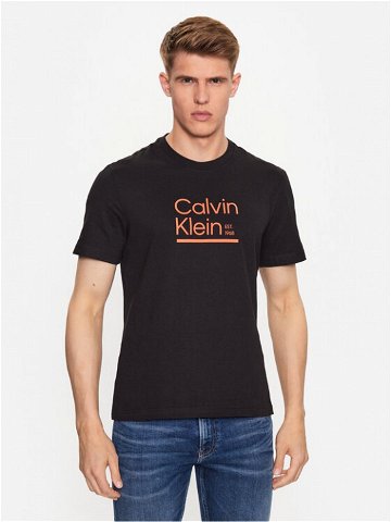 Calvin Klein T-Shirt Contrast Line Logo K10K111538 Černá Regular Fit