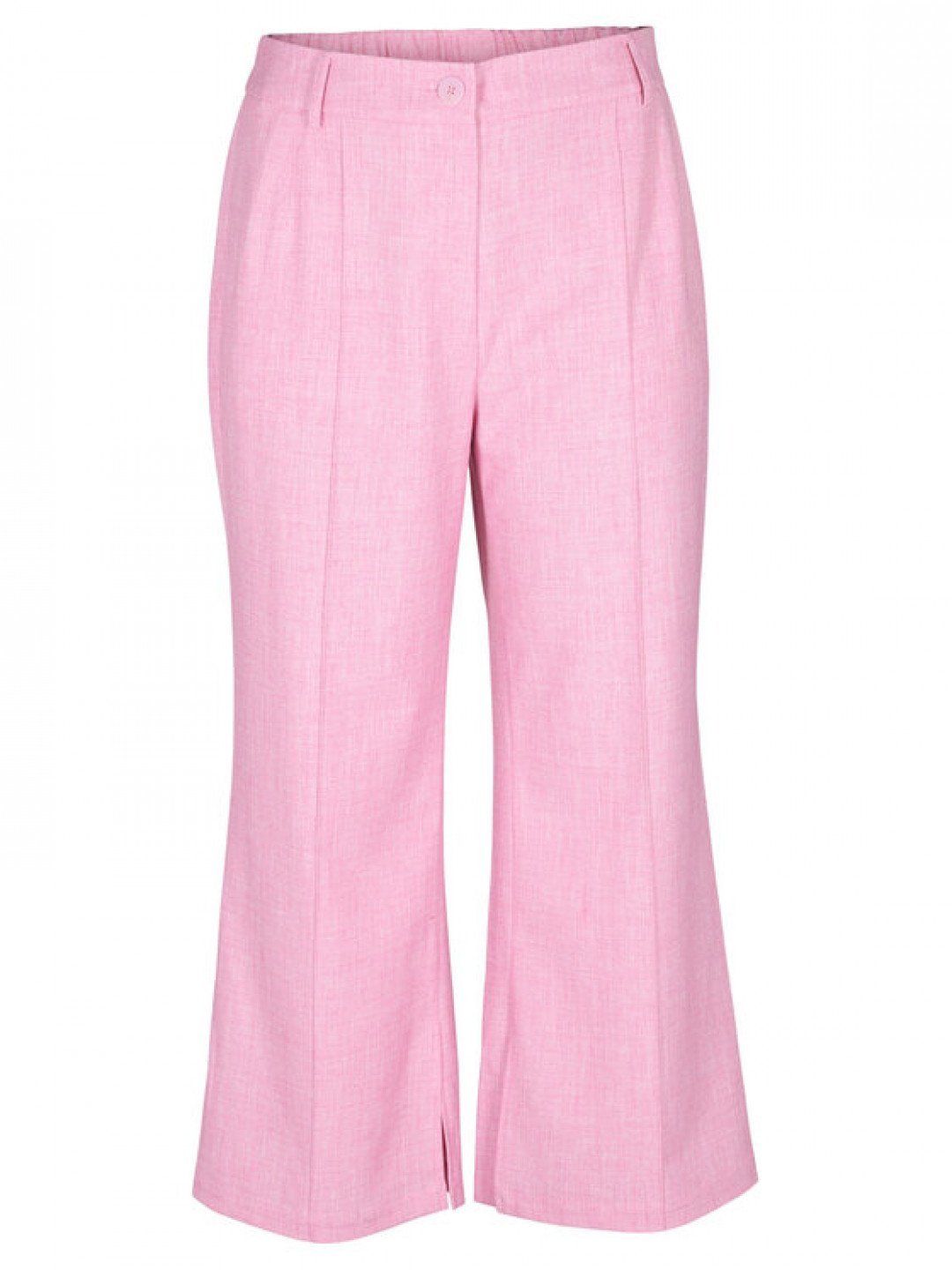 Zizzi Kalhoty z materiálu M90007B Růžová Regular Fit