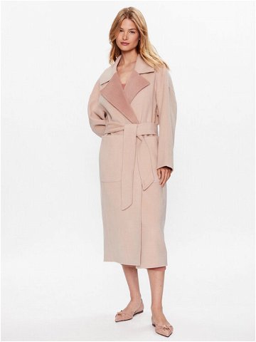 Calvin Klein Vlněný kabát K20K205855 Růžová Regular Fit