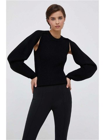 Vlněný svetr Calvin Klein dámský černá barva hřejivý